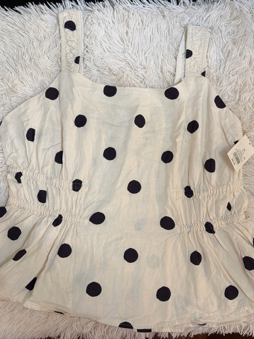 Target Off-White Tank Top with Black Polka Dots